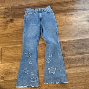 YMI Girls Blue Star Accented Flare Jeans